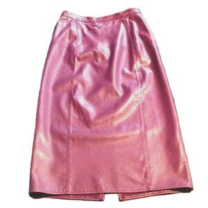 VINTAGE 80's STYLE PURPLE GENUINE LEATHER SKIRT, By CHORDAS SIZE 14.